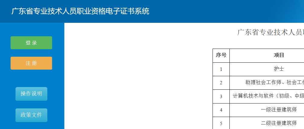 广东省专业技术人员职业资格电子证书系统g