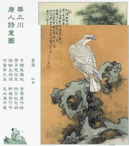 素练风霜起，苍鹰画作殊……何当击凡鸟，毛