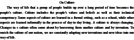 关于文化Culture