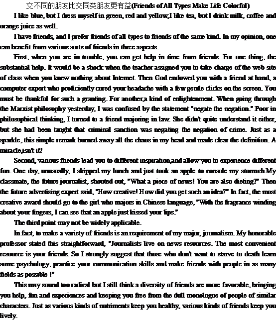 关于广交朋友的英语作文(图1) 关于广交朋友的英语作文(图1)