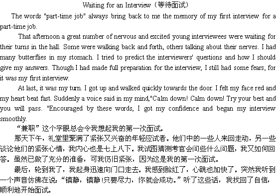关于面试Waiting for an I